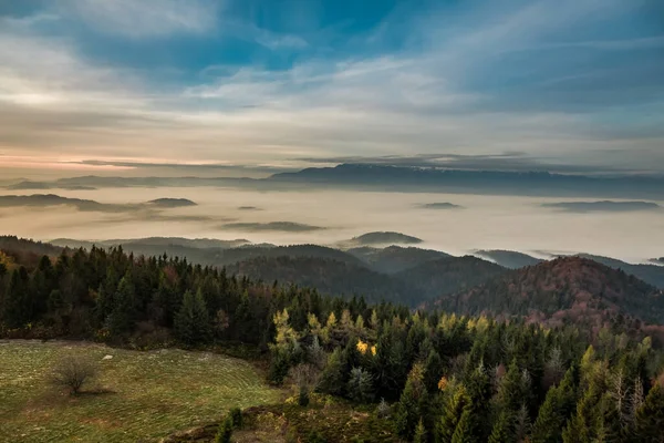 Belo Nascer Sol Nas Montanhas Tatra Outono Polônia — Fotografia de Stock