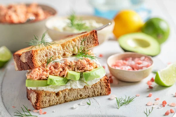 Crunchy Homemade Sandwich Made Fresh Indiegrends Sandwich Fresh Lunch — Stockfoto