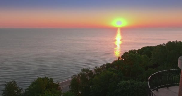 Lighthouse Sunrise Baltic Sea Poland Europe — Vídeo de stock