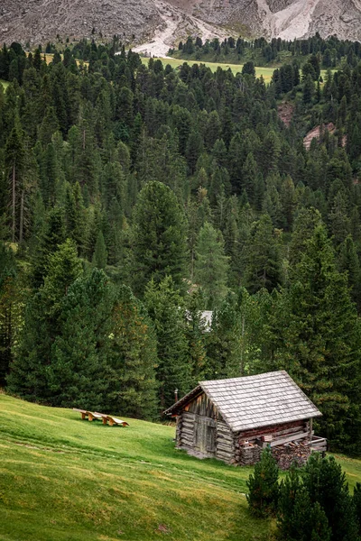 Passo Delle Erbe Wooden Cottage Dolomites Italy Europe — Stockfoto