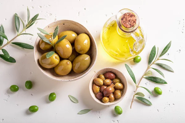 Delicious and healthy olives as a summer snack. Products made of olives.