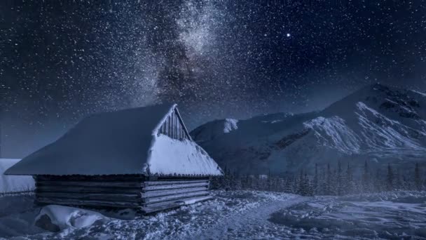 Voie Lactée Dessus Des Montagnes Tatra Pologne — Video