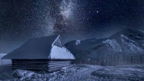 Milchstraße Über Tatra Polen — Stockvideo