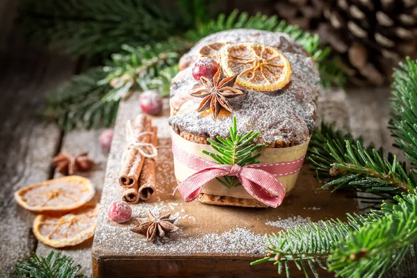 Heerlijke Oranje Peperkoek Voor Kerstmis Houten Dienblad — Stockfoto