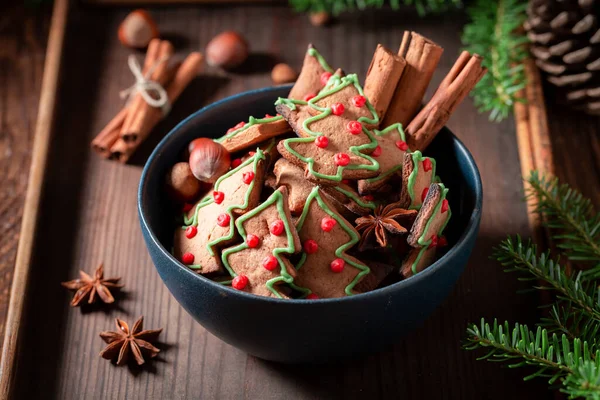 Hausgemachte Lebkuchen Weihnachten Hintergrund Für Weihnachten — Stockfoto