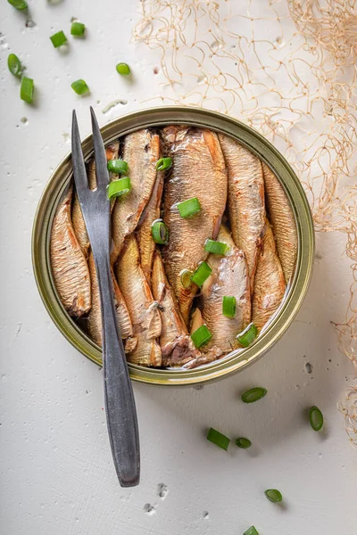 Smaklig Och Salt Rökt Skarpsill Som Polsk Aptitretare Havskräfta Marinerad — Stockfoto