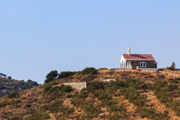 Greek church on a hill — Stock Photo, Image