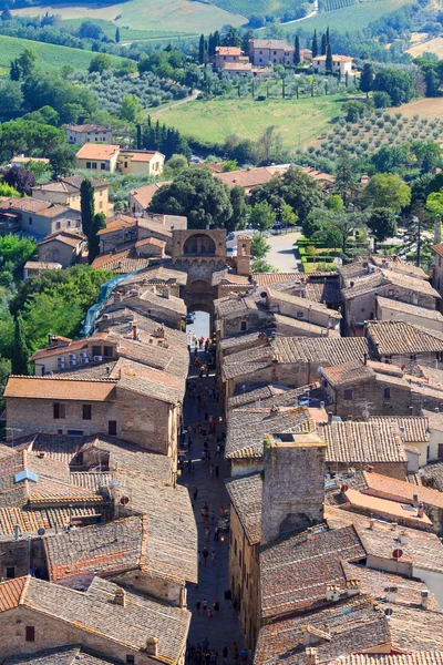 Flygfoto över san gimignano — Stockfoto