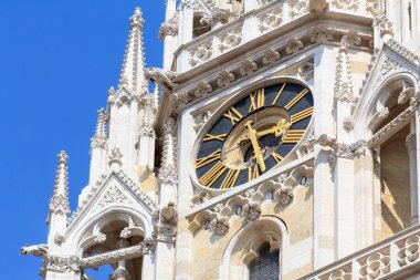 Detail of Zagreb's cathedral clock clipart