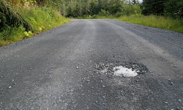 Pothole in the road — Stock Photo, Image