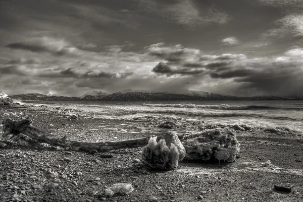 Lodowate alaskan plaży scena — Zdjęcie stockowe