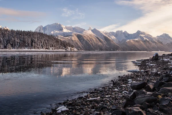 Hiver avant le coucher du soleil — Photo