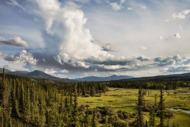 Yukon Wilderness with Clouds clipart