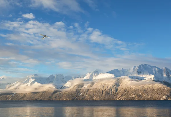 Lynn canal üzerinden uçan — Stok fotoğraf