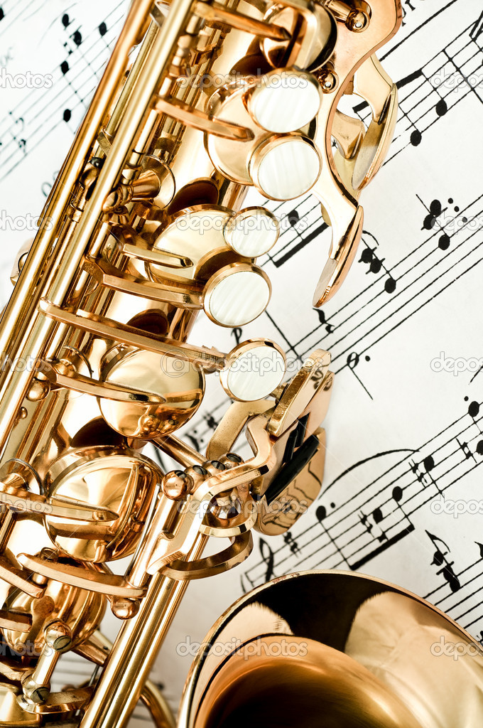 Saxophone keys closeup