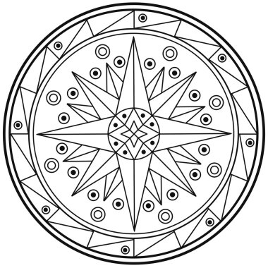 Geometric mandala drawing sacred circle clipart