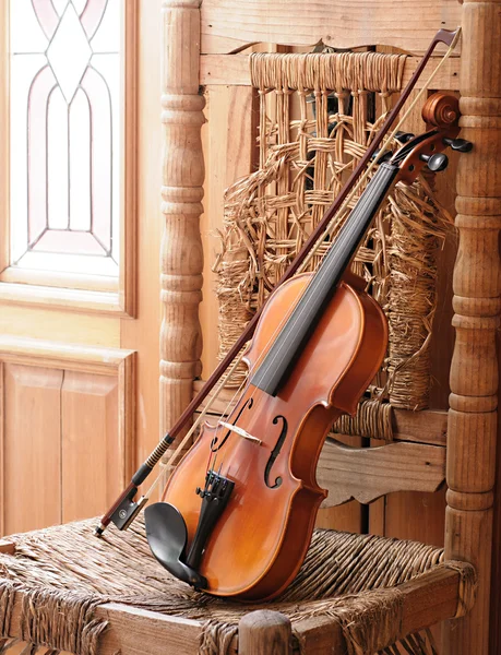 Violin front view cropped — Stock Photo, Image