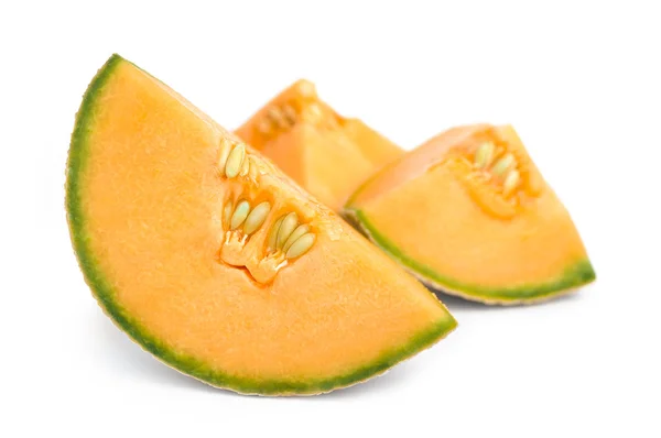 Cantaloupe Melonenstücke — Stockfoto
