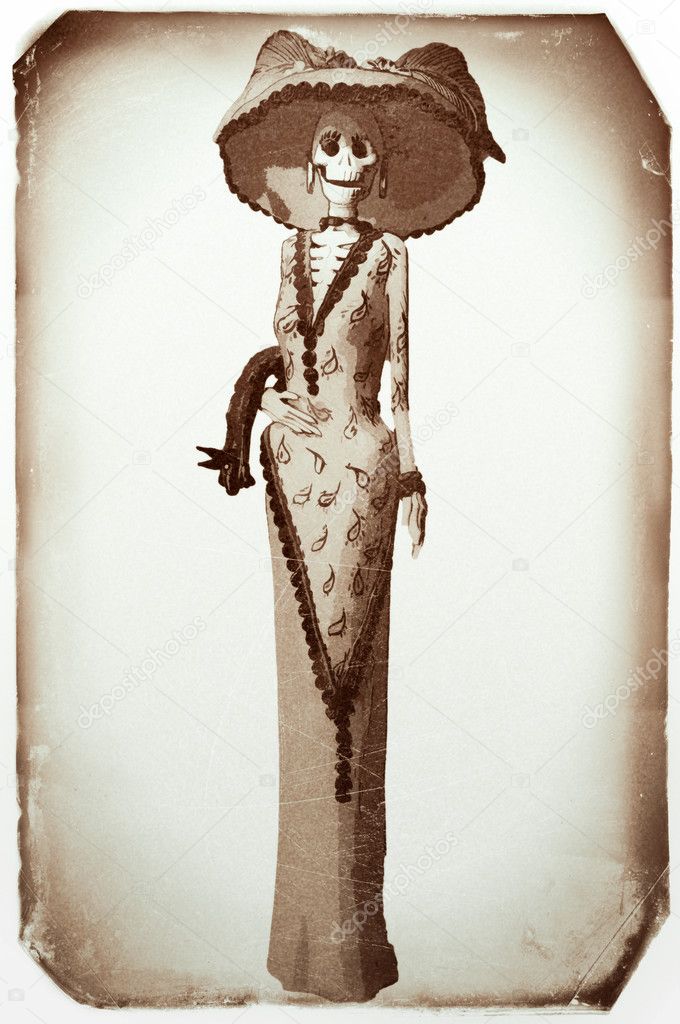 Catrina Day of the dead Vintage Photo