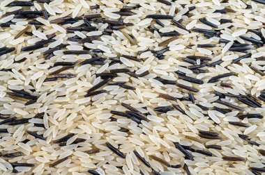 karışık pirinç tahıl, siyah ve beyaz