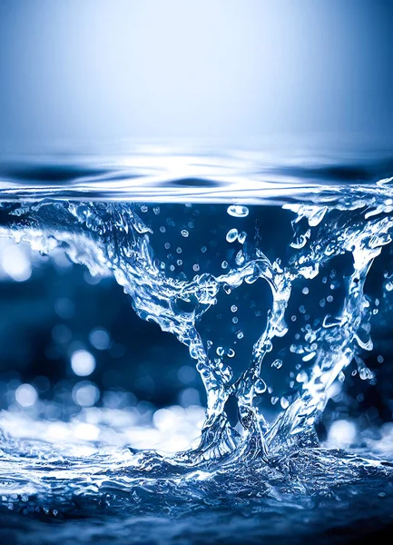 Agua Pura Cristalina Movimiento Con Salpicaduras Burbujas —  Fotos de Stock