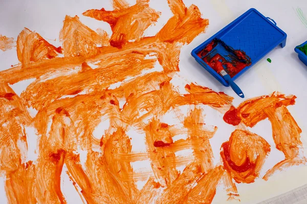 Artículos Para Creatividad Artística Los Niños Herramientas Arte Pinturas Lápices — Foto de Stock
