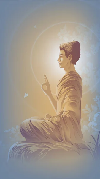 Vitarka Jestinde Lord Buddha — Stok Vektör
