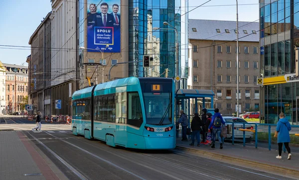 Das Bild Einer Straßenbahn Auf Den Straßen Von Ostrava — Stockfoto