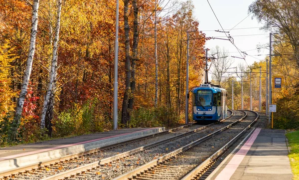 Bild Spårvagn Utkanten Ostrava Hösten — Stockfoto