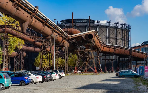 Uma Imagem Complexo Industrial Lower Vitkovice Focado Gong Hall Nos — Fotografia de Stock