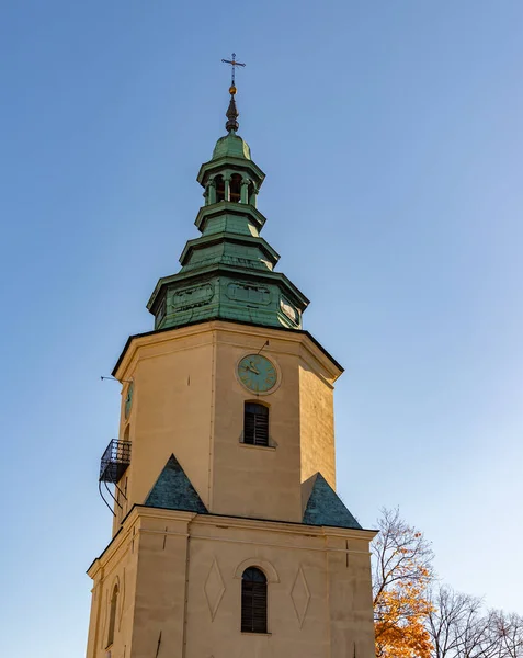 Een Schilderstuk Van Kielce Cathedral Tower — Stockfoto