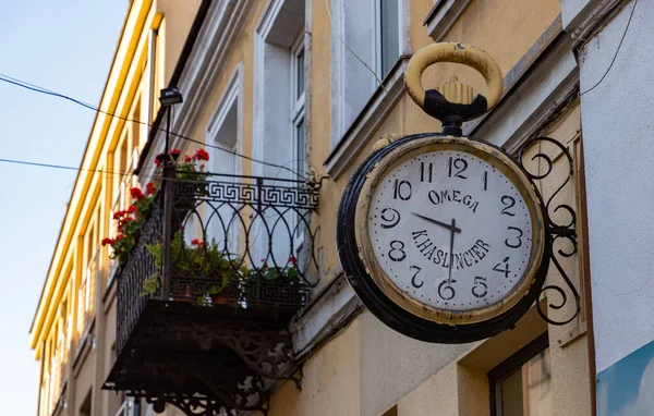 Photo Une Horloge Géante Vintage Décorant Magasin Kielce — Photo