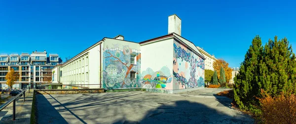 Panorama Ppicture Graffiti Artist Square Kielce — Stock Photo, Image