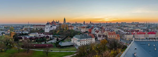 Uma Imagem Panorâmica Cidade Velha Lublin Pôr Sol — Fotografia de Stock