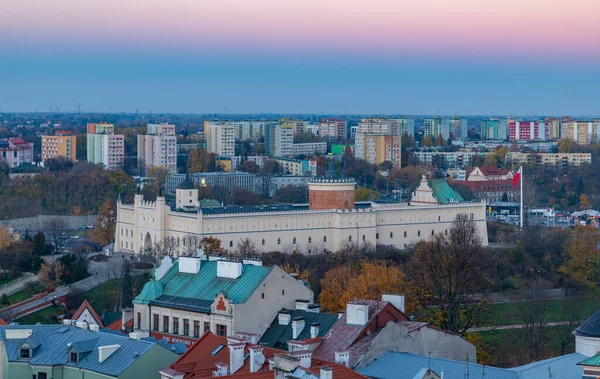 Een Foto Van Het Kasteel Van Lublin Bij Zonsondergang Gezien — Stockfoto