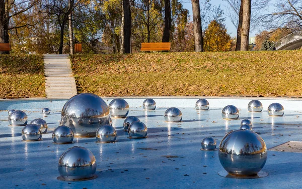 Una Foto Del Giardino Didattico Dell Acqua Del Parco Del — Foto Stock