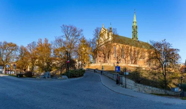 Bild Sandomierz Katedralen Tagen Från Korsning Närheten Hösten — Stockfoto