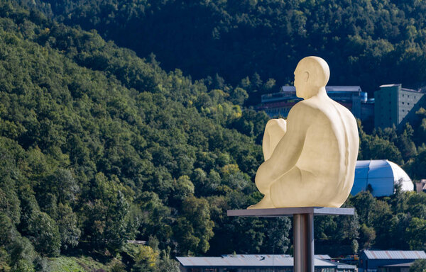 A picture of the Seven Poets Sculptures overlooking in Andorra la Vella.