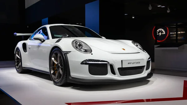 Zdjęcie Przodu Porsche 911 Gt3 Zrobione Warsztacie Samochodowym Berlinie — Zdjęcie stockowe