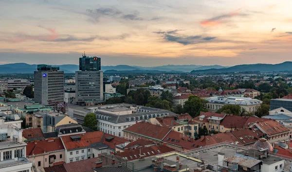 Une Photo Ljubljana Coucher Soleil — Photo