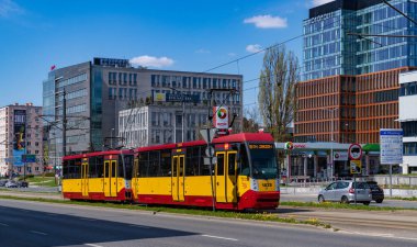 Lodz 'da bir tramvay resmi..