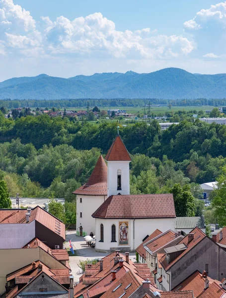 Güney Kranj Çevresindeki Manzaranın Bir Resmi Sebastian Kilisesi Fabian Roch — Stok fotoğraf