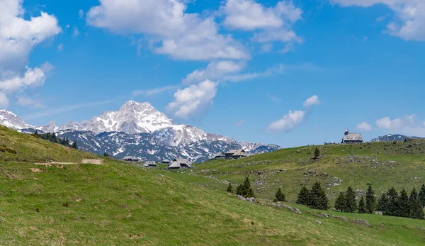 Bild Landskapet Velika Planina Eller Big Pasture Plateau Och Dess — Stockfoto