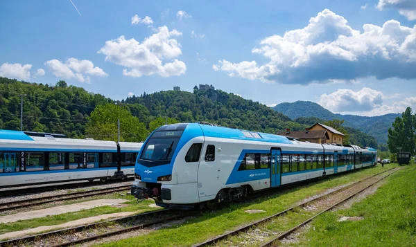 Bild Ett Tåg Från Slovenska Järnvägar Stationerade Celje Förbises Celje — Stockfoto