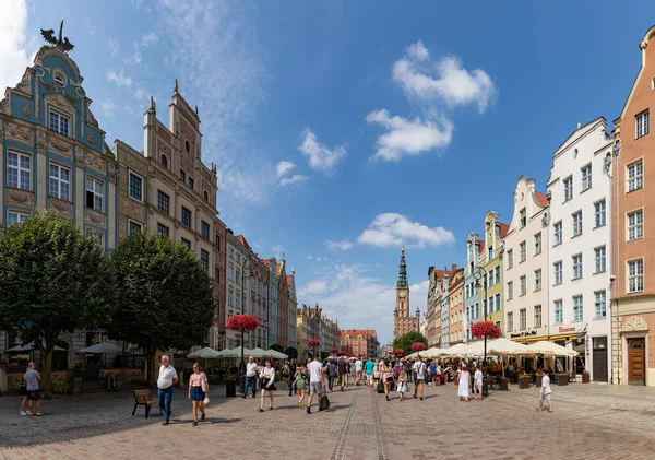 Picture Long Market Gdansk Main Town Hall End — Stock Photo, Image