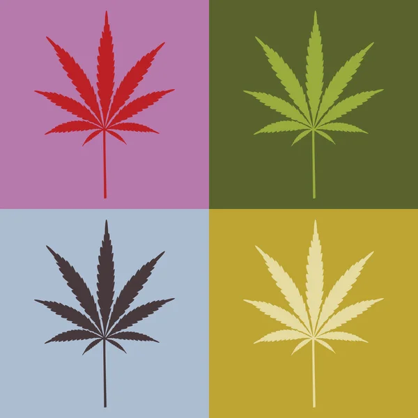 Four cannabis leafs — Stock Photo, Image