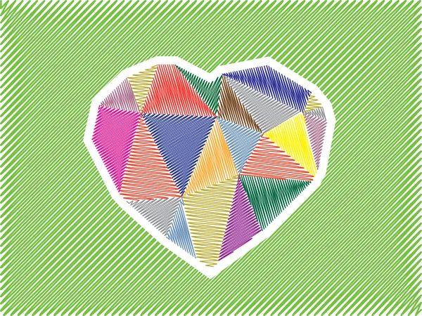 Diamond heart sketch — Stock Photo, Image