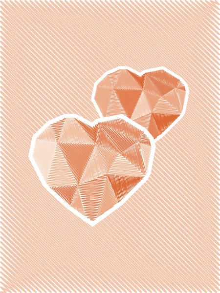 Diamond hearts sketch — Stock Photo, Image