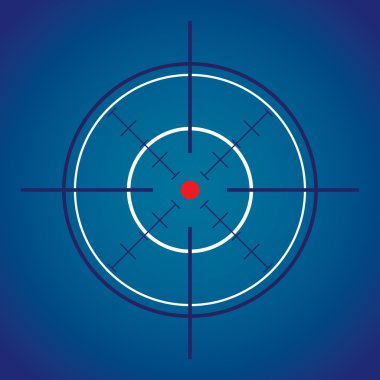 Dark crosshair with red dot clipart