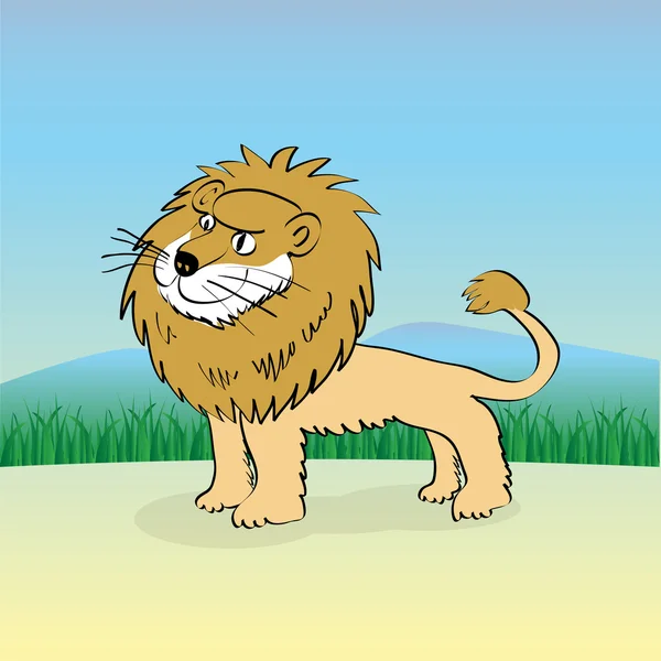 Aranyos rajzfilm oroszlán — Stock Fotó